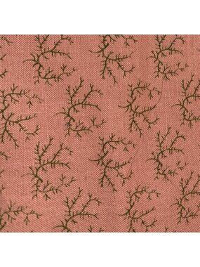 Pink Fabric with Green Branch Pattern 1/2 yard x 44" Cotton Quilting